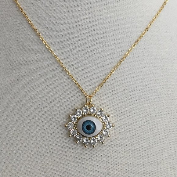 Sparkly Evil Eye Necklace - Picture 1 of 3
